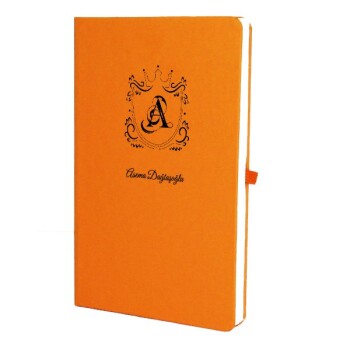 Tarihsiz Çizgili Turuncu Ajanda/Defter 13X21Cm