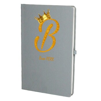 Tarihsiz Çizgili Gri Ajanda/Defter 13X21Cm