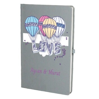 Tarihsiz Çizgili Gri Ajanda/Defter 13X21Cm