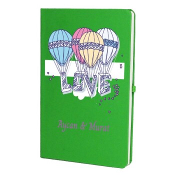 Tarihsiz Çizgili Yeşil Ajanda/Defter 13X21Cm