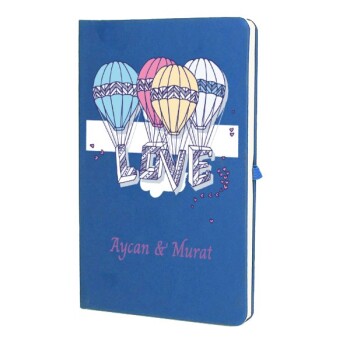 Tarihsiz Çizgili Mavi Ajanda/Defter 13X21Cm