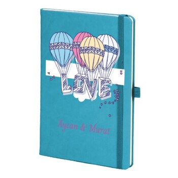 Tarihsiz Çizgili Turkuaz Ajanda/Defter 13X21Cm