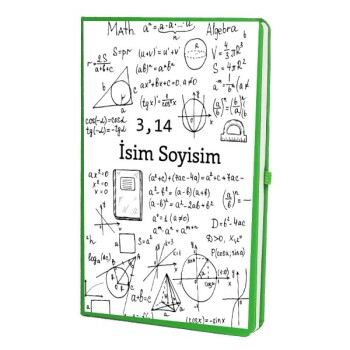 Tarihsiz Çizgili Yeşil Ajanda/Defter 13X21Cm