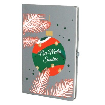 Tarihsiz Çizgili Gri Ajanda/Defter 13X21Cm