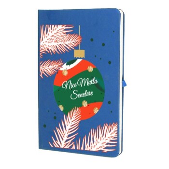 Tarihsiz Çizgili Mavi Ajanda/Defter 13X21Cm