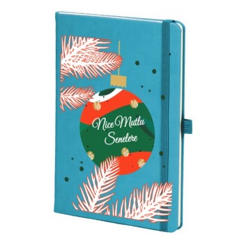 Tarihsiz Çizgili Turkuaz Ajanda/Defter 13X21Cm