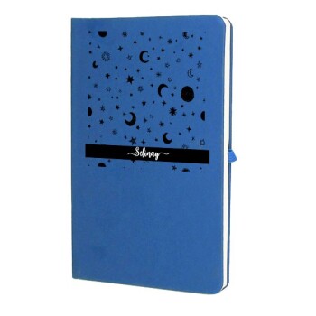 Tarihsiz Çizgili Mavi Ajanda/Defter 13X21Cm