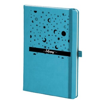 Tarihsiz Çizgili Turkuaz Ajanda/Defter 13X21Cm