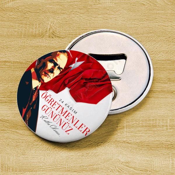 24 Kasım Öğretmenler Günü Buton Magnet  Açacak online tasarla