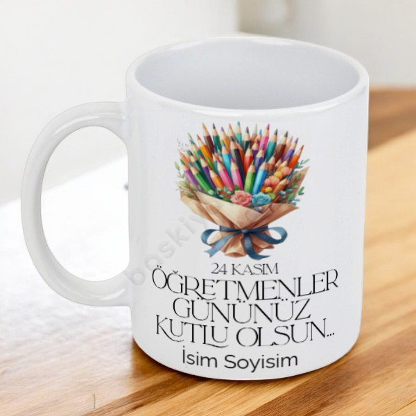 24 Kasım Öğretmenler Günü Kupa Tasarımı – Kendin Tasarla Baskılı Kupa tasarımı