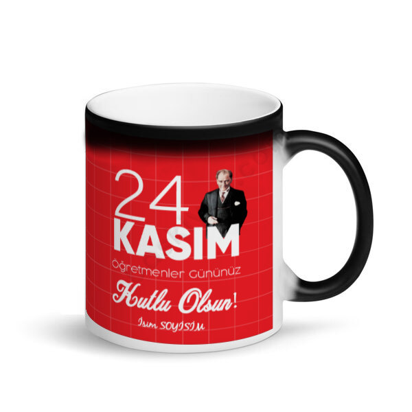 24 Kasım Öğretmenler Günü Kutlu Olsun Tasarımlı Sihirli Kupa online tasarla