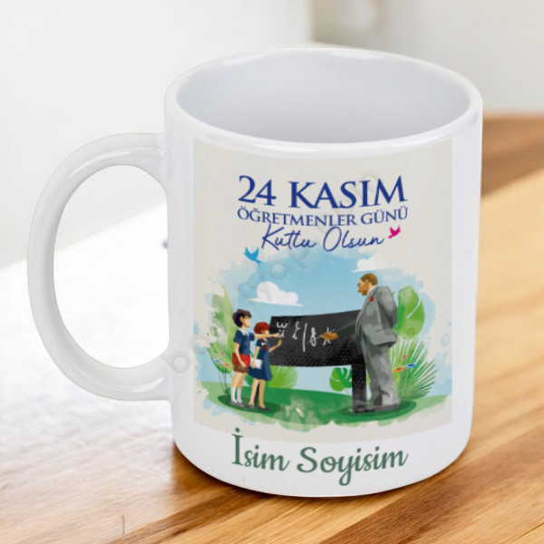 24 Kasım Öğretmenler Günü Temalı Baskılı Kupa – Kendin Tasarla Baskılı Kupa tasarımı