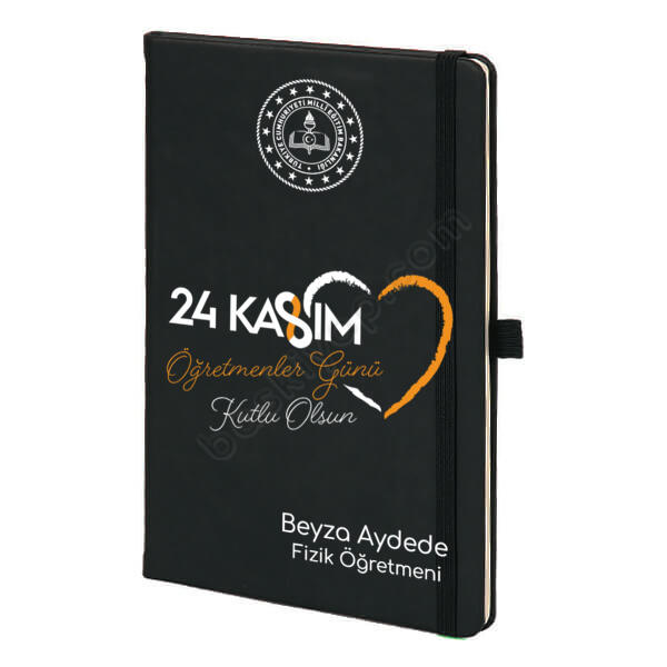 24 Kasım Tasarımlı Siyah Ajanda – Tarihsiz Siyah Ajanda / Defter tasarımı