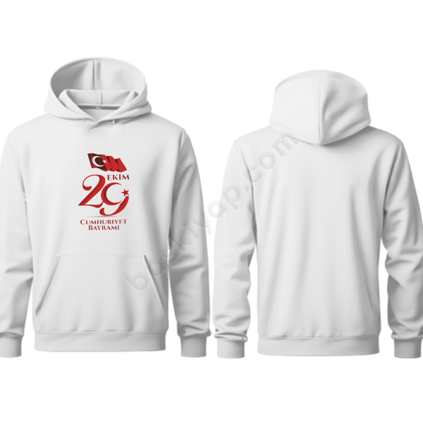 29 Ekim Cumhuriyet Bayramı Beyaz Sweatshirt online tasarla