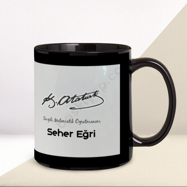 29 Ekim Cumhuriyet Bayramı Kişiye Özel Siyah Kupa online tasarla