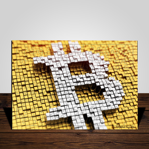 3D Bitcoin Tasarımlı Puzzle online tasarla