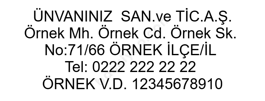 57X22 Firma Kaşesi online tasarla