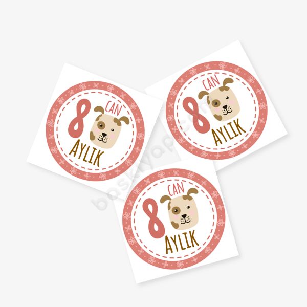 8 Aylık Bebek Etiket online tasarla