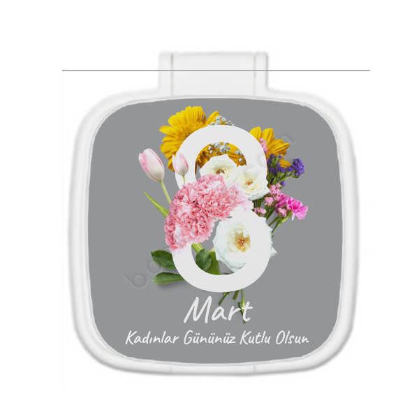 8 Mart Çiçekli Tasarım Ayna online tasarla