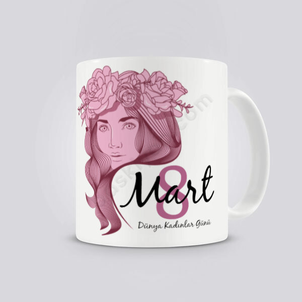 8 Mart Dünya Kadınlar Gününe Özel  Tasarım Kupa Bardak online tasarla
