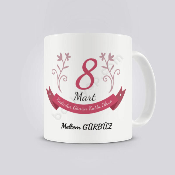 8 Mart Kadınlar Günü Tasarım Kupa Bardak online tasarla
