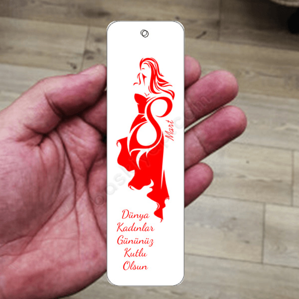 8 Mart Kadınlar Gününe Özel Metal Kitap Ayracı online tasarla
