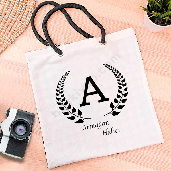 A Harf Tasarım Baskılı Bez Çanta online tasarla