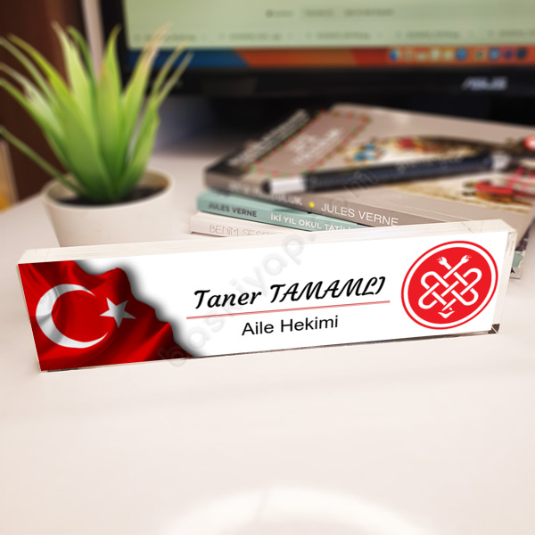 Aile Hekimi İçin Akrilik Masa İsimliği online tasarla