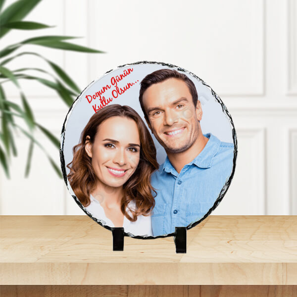 Aileye Özel Yuvarlak Taş Çerçeve online tasarla