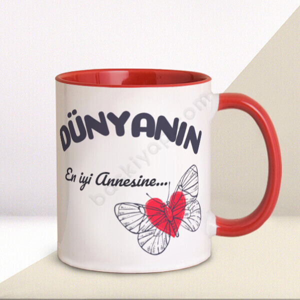 Anneler Günü Kırmızı Kupa Bardak online tasarla