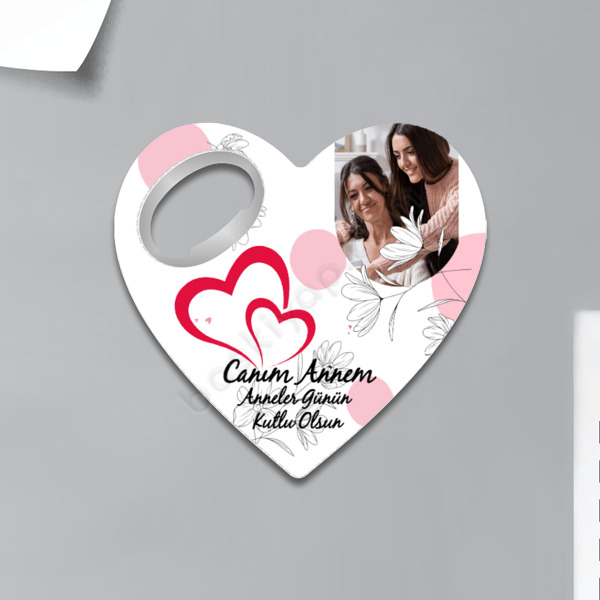 Anneler Günü Kişiye Özel Kalp Magnet Açacak online tasarla