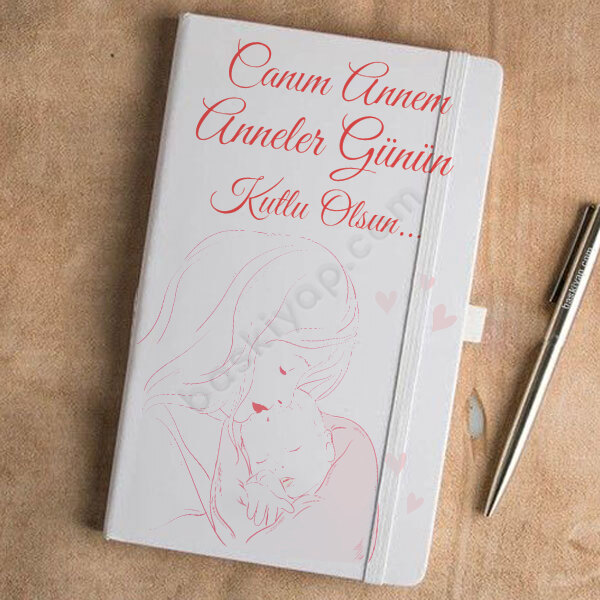 Anneler Günü Tasarımlı Beyaz Ajanda online tasarla