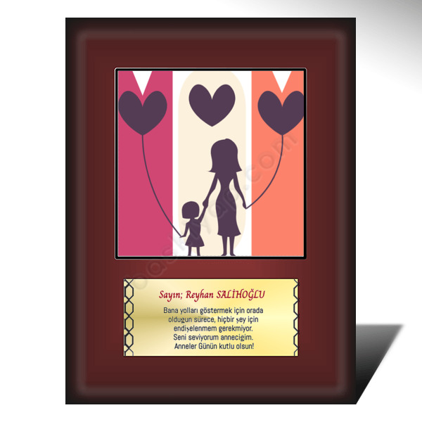 Anneler Gününe Özel Ahşap Plaket online tasarla