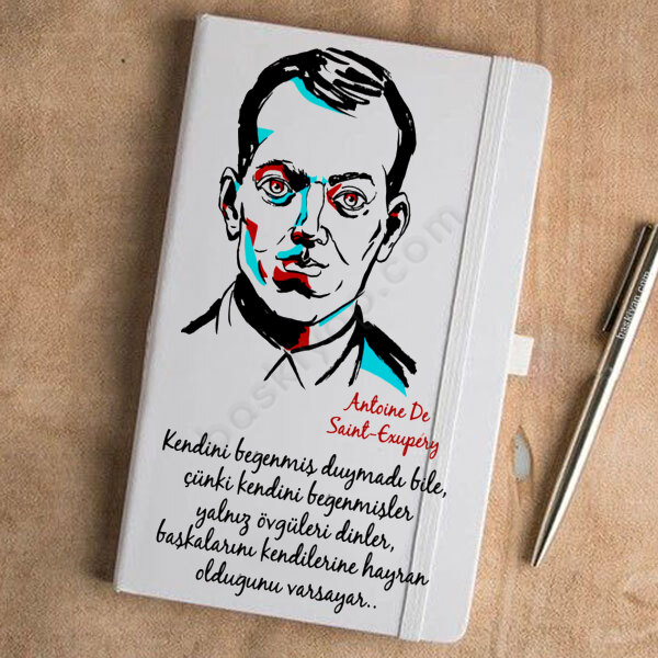 Antoine De Saint-Exupéry Tasarımlı Beyaz Ajanda online tasarla