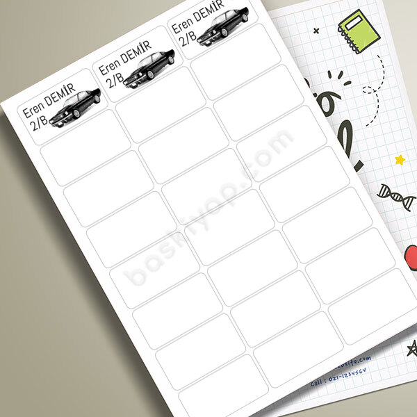 Arabalı Okul Etiketi-1 online tasarla