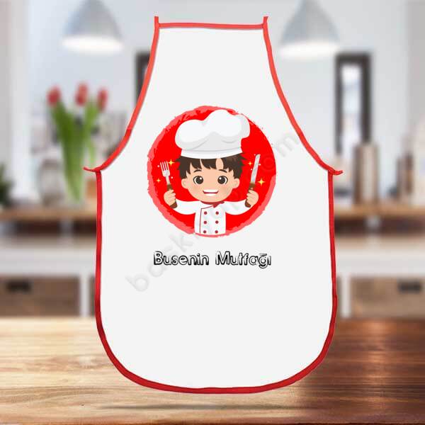 Aşçı Erkek Karakter Tasarımlı Beyaz Mutfak Önlüğü online tasarla
