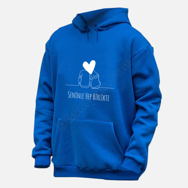 Aşık Çiftler Baskılı Renkli Hoodie online tasarla