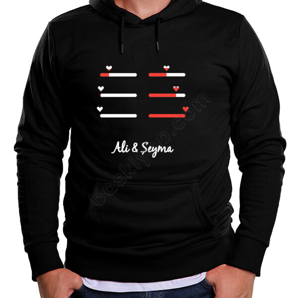 Aşk Yükleniyor Baskılı Hoodie online tasarla
