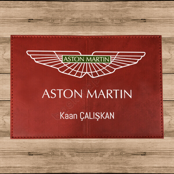 Aston Martin Logo Baskılı Deri Ruhsat online tasarla