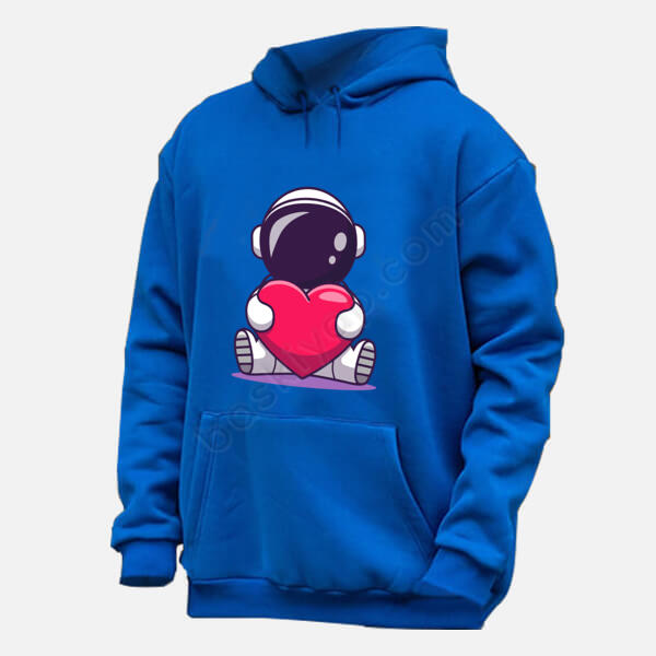 Astronat Aşkı Baskılı Renkli Hoodie online tasarla