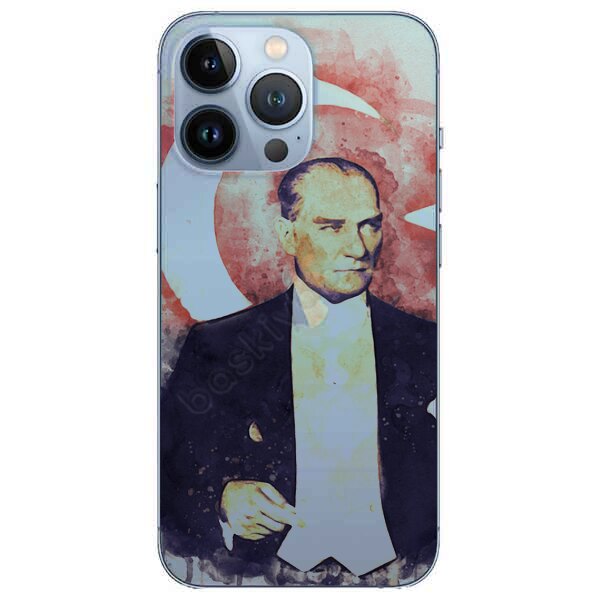Atatürk Baskılı Iphone 13 Pro Şeffaf Silikon Telefon Kılıfı online tasarla
