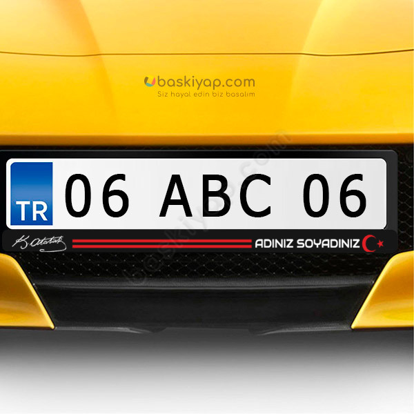 Atatürk İmzalı - Kişiye Özel İsimli Araç Plakalık online tasarla