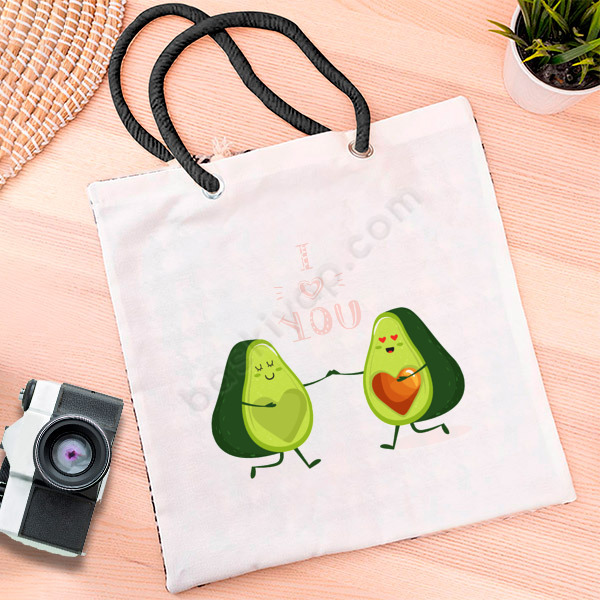 Avokado Aşkı Baskılı Bez Çanta online tasarla