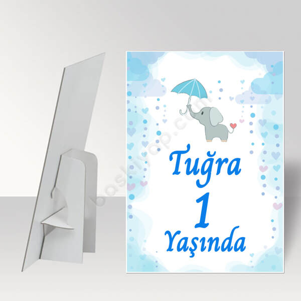 Fil Tasarımlı Baby Shower Ayaklı Pano online tasarla