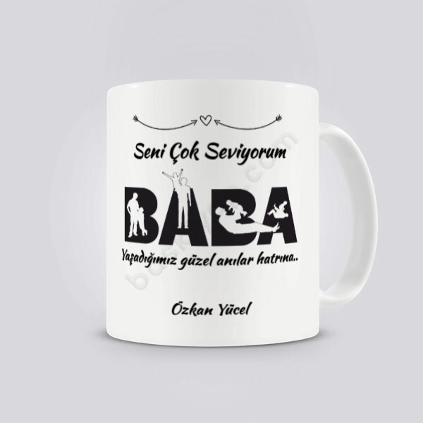 Baba Yazılı Babalar Günü Temalı Kişiye Özel Kupa online tasarla