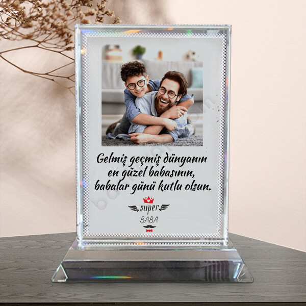 Babalar Günü Cam Plaket online tasarla