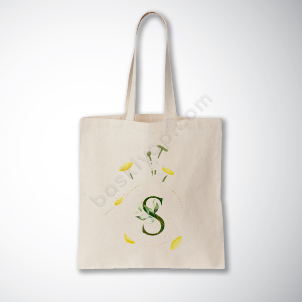 Papatya Desenli Harfli Promosyon Bez Çanta online tasarla