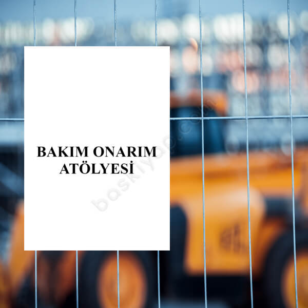 Bakım Onarım Atölyesi Levhası online tasarla