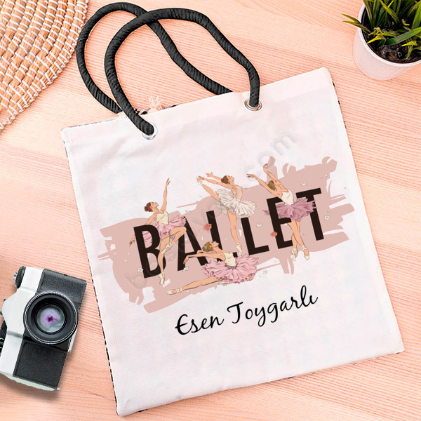 Balerin Temalı İsme Özel Bez Çanta online tasarla