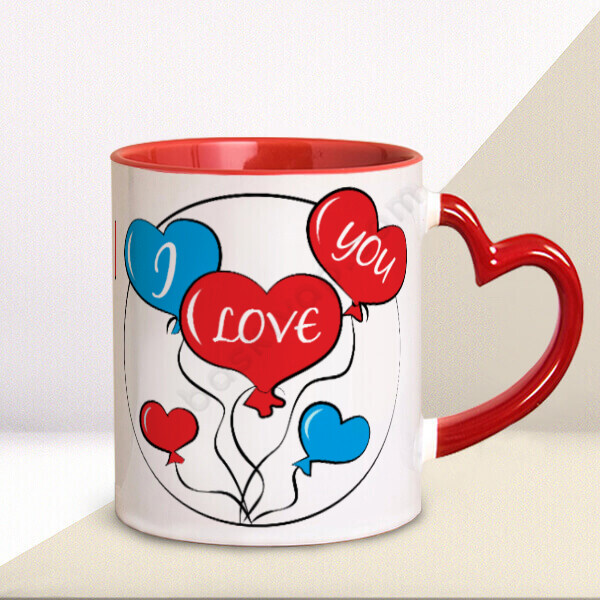Balon Desenli Kalp Kulplu Kupa online tasarla